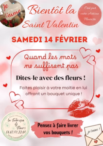 Livraison de bouquets de fleurs Saint-Valentin à Digoin et Chassenard - La Fabrique Ô Fleurs